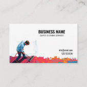 Moderne rode en witte tapijt schoonmaakservice visitekaartje (Voorkant)