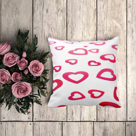 Moderne rode en witte Valentijn harten Kussen