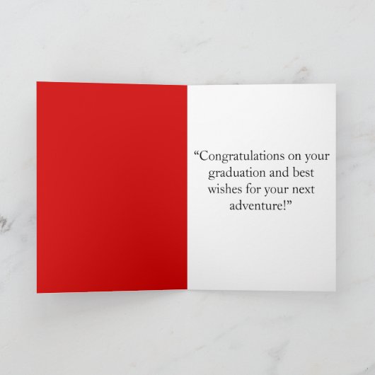 Moderne rode en witte zure Afstuderen Gefeliciteer Kaart (Binnen)