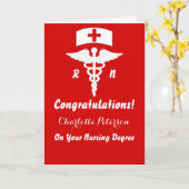 Moderne rode en witte zure Afstuderen Gefeliciteer Kaart (Gele Bloem)