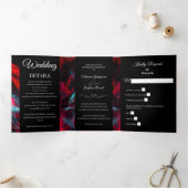 Moderne rode en zwarte bruiloft drievoudige uitnod drieluik uitnodiging (Binnen)