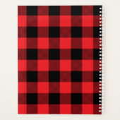 Moderne rode en zwarte Buffalo Check Planner (Achterkant)