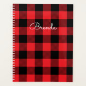 Moderne rode en zwarte Buffalo Check Planner (Voorkant)
