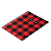 Moderne rode en zwarte buffelplaat notitieboek (Linkerzijde)