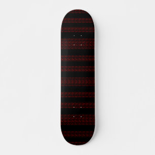 Moderne rode en zwarte gestreepte patroon persoonlijk skateboard