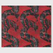 Moderne rode en zwarte python-huidpatrooncadeau cadeaupapier (Vlak)