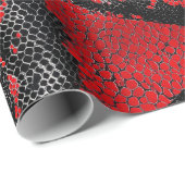Moderne rode en zwarte python-huidpatrooncadeau cadeaupapier (Rol Hoek)
