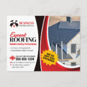 Moderne Rode Expert Betrouwbare dakbedekking Repar Briefkaart (Voorkant)