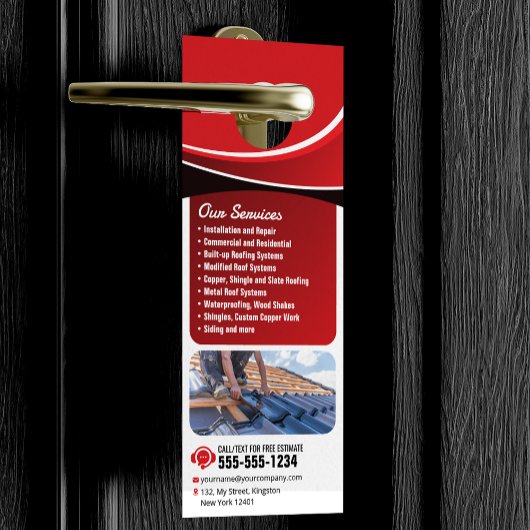 Moderne Rode Expert Betrouwbare dakbedekking Repar Deurhanger