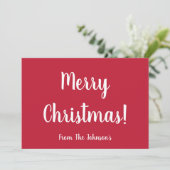 Moderne rode familie kerst Kaart (Staand voorkant)