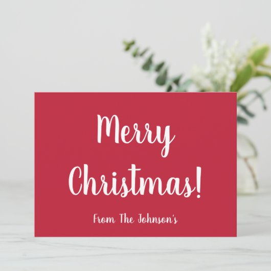 Moderne rode familie kerst Kaart (Staand voorkant)