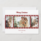 Moderne Rode Film Reel Fotocollage Kerstmis Feestdagenkaart (Voorkant)