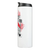 Moderne Rode Flamingo Botanische Kunst - Minimalis Thermosbeker (Geroteerd rechts)