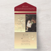 Moderne rode foto All-in-One uitnodiging (Binnen)