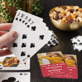 Moderne Rode Foto Hart Save the Date Pokerkaarten (Insitu)