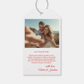 Moderne Rode Foto Huwelijk Bedankt  Cadeaulabel (Achterkant)