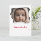 Moderne rode foto Valentijnsdag Feestdagenkaart (Staand voorkant)