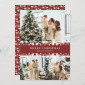 Moderne Rode Fotocollage Vrolijke Kerst Kaart (Voorkant / Achterkant)