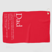 Moderne Rode Fun Koele Papa Vader Definitie Golfhanddoek (Horizontaal)