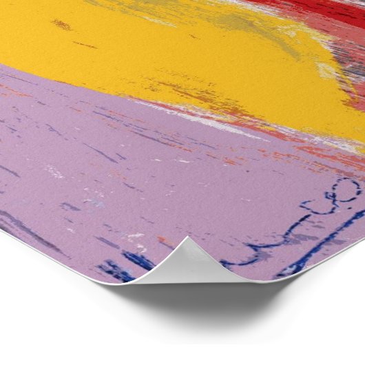 Moderne rode gele waterverf Vrijheidsbeeld Poster (Hoek)