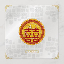Moderne Rode Geluk Chinese Trouw Uitnodiging