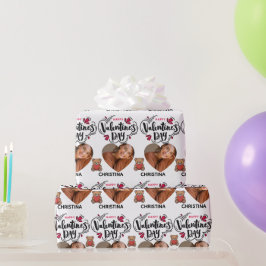 Moderne rode gelukkige Valentijnsdag één hart foto Cadeaupapier