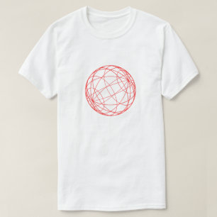 Moderne Rode Geometrische Cirkel Lijn Kunst Minima T-shirt