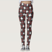 Moderne rode geometrische cirkelleggings leggings (Voorkant)