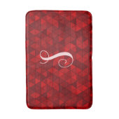 Moderne Rode Geometrische Driehoeken Custom Monogr Badmat (Voorkant Verticaal)