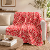 Moderne rode geometrische fleece deken