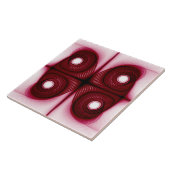 Moderne rode geometrische structuur tegeltje (Zijkant)