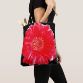 Moderne rode Gerbera op Zwarte Schoudertas Tote Bag (Dichtbij)