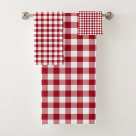 Moderne rode geruite Gingham-patroon Bad Handdoek