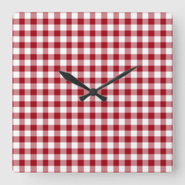 Moderne rode gingham patroon vierkante klok