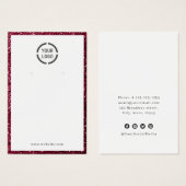 Moderne rode glitter aangepaste logo oorscherm visitekaartje (Voorkant /achterkant)