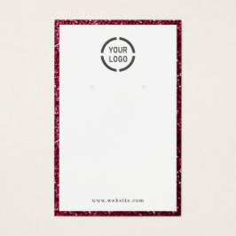 Moderne rode glitter aangepaste logo oorscherm visitekaartje