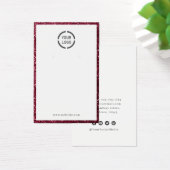 Moderne rode glitter aangepaste logo oorscherm visitekaartje (Bureau)