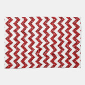 Moderne Rode Glitter Chevron Keukenschotel Handdoe Theedoek (Horizontaal)
