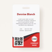 Moderne Rode golven, streepjescode, qr-code, foto- Badge (Achterkant)