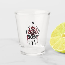 Moderne Rode Gotische Roos Shot Glas