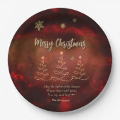 Moderne rode gouden kerstboom papier Borden Papieren Bordje (Voorkant)