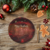 Moderne rode gouden kerstboom papier Borden Papieren Bordje