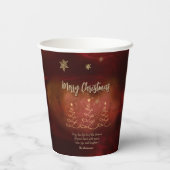 Moderne rode gouden kerstboom papieren bekers (Achterkant)
