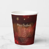 Moderne rode gouden kerstboom papieren bekers (Voorkant)