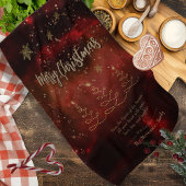 Moderne rode gouden kerstboom theedoek