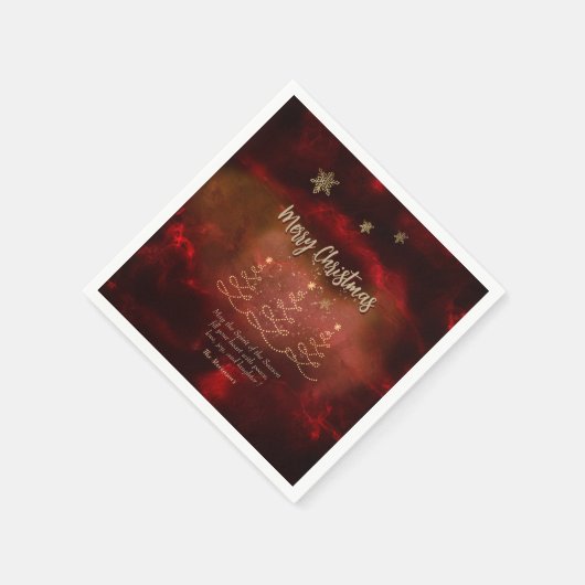 Moderne rode gouden kerstboomservetten servet (Hoek)