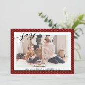 Moderne rode gouden sneeuwvlokken Eenvoudig script Feestdagenkaart (Staand voorkant)