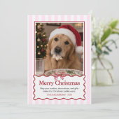 Moderne rode grappige hond leuke kerstkaart huisdi (Staand voorkant)