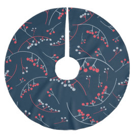 Moderne rode grijs op blauwbes kerstboom rok