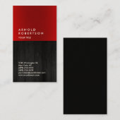 Moderne Rode Grijs Professioneel Minimalist Visitekaartje (Voorkant / Achterkant)